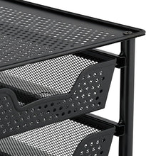 Carica l'immagine nel visualizzatore di Gallery, Relaxdays Scaffale Portaspezie con Cassetto, Organizer da Tavolo da Cucina o Scrivania Ufficio, HLP 35x28x42,5 cm, Nero