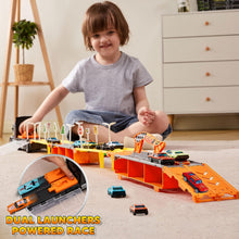 Carica l'immagine nel visualizzatore di Gallery, JOYIN Camion Trasportatore Macchinine Giocattolo per Bambini, 12 Veicoli Giocattolo in Metallo Pressofuso, Giocattolo da Corsa su Strada Pieghevole con luci e Suoni, Regalo per 3 Anni in su
