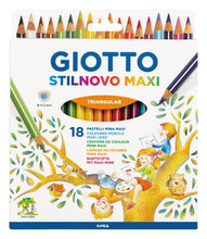 Carica l'immagine nel visualizzatore di Gallery, GIOTTO Stilnovo Maxi, Matite Colorate Spesse, Triangolari, Mina 4.3 mm, Colori Assortiti, 18 Pezzi