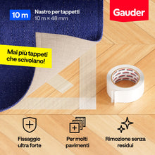 Carica l'immagine nel visualizzatore di Gallery, GAUDER Nastro biadesivo per tappeti - Colla per tappeti (10 m x 48 mm)