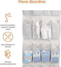 Carica l'immagine nel visualizzatore di Gallery, Amazon Basics Scarpiera a sospensione da porta a 24 scomparti, 48 x 170.7 cm, Grigio