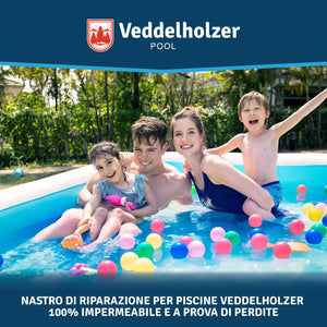 Veddelholzer Set per la riparazione della piscina Nastro impermeabile subacqueo 10 cm x 150 cm Nastro sigillante trasparente, nastro flessibile, strumento per la riparazione della piscina