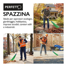 Carica l'immagine nel visualizzatore di Gallery, Perfetto Scopa SPAZZINA Senza Manico, per Giardinaggio, Cantieri, Strade, Operatori Ecologici, ECC. - Cm 55