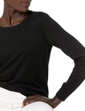 Carica l'immagine nel visualizzatore di Gallery, Amazon Essentials Maglione Girocollo Leggero A Maniche Lunghe (Taglie Forti Disponibili) Donna, Nero, S