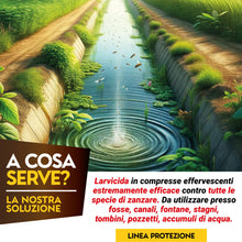 Carica l&#39;immagine nel visualizzatore di Gallery, Albagarden Actilarv Compresse - Larvicida Zanzare Pastiglie - Insetticida Zanzare Giardino Da Esterno Per Disinfestazione Di Pozzetti, Accumuli Di Acqua E Stagni - Trattamento Antizanzare X 40 Gr