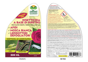 Albagarden - PIRETRO Insetticida Piante Naturale - Elimina Afidi, Mosca Bianca, Moscerini E Lepidotteri - Rapida Azione Abbattente Per Tutti i Tipi Di Piante - Spray Pronto Uso 500 ml