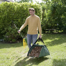 Carica l'immagine nel visualizzatore di Gallery, Maximex Raccoglitore di Foglie XL raccoglifoglie con Bordo spazzante Ecologico in plastica PP e Fibra di Vetro Verde 50x35x75 cm per Giardinaggio