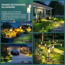 Carica l'immagine nel visualizzatore di Gallery, GIGALUMI - Luci solari per esterni, confezione da 12, in acciaio inox, impermeabili, LED, per giardino, cortile, prato, 