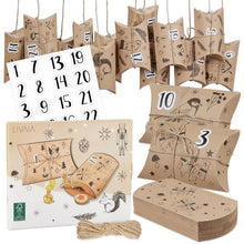 Carica l'immagine nel visualizzatore di Gallery, Calendario dell'avvento da riempire: calendario avvento fai da te 2023 - scatoline, numeri adesivi - Calendario avvento fai da te - LIVAIA kit regalo
