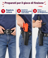Carica l'immagine nel visualizzatore di Gallery, Dress up America Kids Police Agent Pretend Play Set – Accessori Per Costumi Da 10 Pezzi Con Distintivo, Cintura, Pistola