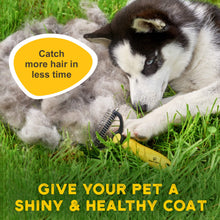 Carica l'immagine nel visualizzatore di Gallery, Pawradise Deshedding - Spazzola per cani e gatti, a doppia faccia, per la toelettatura del sottopelo giallo