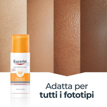Carica l'immagine nel visualizzatore di Gallery, Eucerin Pigment Control Sun Fluid SPF 50+ 50 ml, Crema solare viso 50+ con filtri UVA/UVB, Protezione solare viso 50+ an