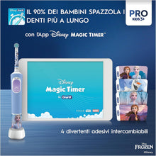 Carica l'immagine nel visualizzatore di Gallery, Oral-B Spazzolino Elettrico Ricaricabile Pro Kids Frozen, 1 Testina, per Bambini da 3 Anni in Su, 1 Spazzolino