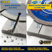 Carica l'immagine nel visualizzatore di Gallery, S&amp;R Disco Diamantato 115 piastrelle. Disco diamantato Gres Porcellanato Piastrelle Ceramica Granito Marmo. Dischi Flessi