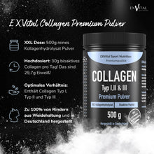 Carica l'immagine nel visualizzatore di Gallery, Collagene in polvere, 500 g, peptidi di collagene idrolizzato bioattivo, proteine in polvere, insapore, bevanda energizzante al collagene di tipo 1, 2 e 3, ad alto dosaggio