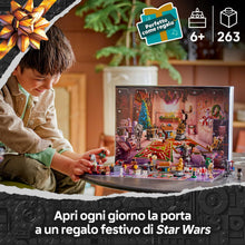 Carica l'immagine nel visualizzatore di Gallery, LEGO Star Wars Calendario dell'Avvento 2025 per Bambini da 6 Anni in su - Giocattolo per il Conto alla Rovescia di Natale con 24 Sorprese Incluse 2 Minifigure e 5 Figure di Droidi, Idea Regalo - 75418