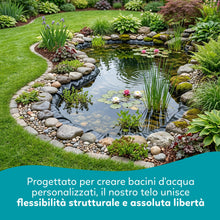 Carica l'immagine nel visualizzatore di Gallery, AQPET Telo per laghetti Stagno da Giardino in PVC Rinforzato qualità Made in Germany (2x2 m, 0,5mm)