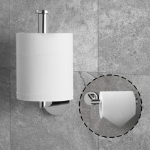 Carica l'immagine nel visualizzatore di Gallery, HITSLAM- Porta rotolo di carta igienica in acciaio inox cromato, montaggio a viti, per bagno e cucina, rotondo, in accia