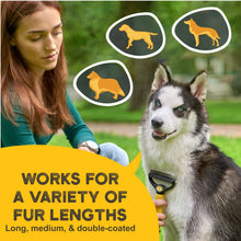 Carica l'immagine nel visualizzatore di Gallery, Pawradise Deshedding - Spazzola per cani e gatti, a doppia faccia, per la toelettatura del sottopelo giallo