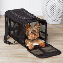 Carica l'immagine nel visualizzatore di Gallery, Amazon Basics Trasportino Morbido per Cani,Gatti - Grande, Nero, L 50 x P 26 x H 28 cm