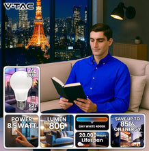 Carica l'immagine nel visualizzatore di Gallery, V-TAC 10x Lampadine LED E27 - [ Alta Efficienza 8,5W ] - A60 - (Equivalenti a 60W) - Lampadine di Nuova Generazione a Ri