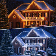 Carica l'immagine nel visualizzatore di Gallery, Luci Natale Esterno Cascata, 10M 320LEDS Luci di Natale da Esterno Cascata Telecomando,Funzione di Memoria, Timer, imper