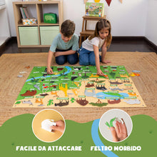 Carica l'immagine nel visualizzatore di Gallery, BONNYCO Lavagna Bambini di Feltro con 116 Figure di Animali della Giungla