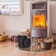 Carica l'immagine nel visualizzatore di Gallery, Relaxdays Secchio per Cenere con Coperchio, per Raffreddare &amp; Trasportare Carbone Bollente, Camino &amp; Stufa, 12 l, Nero
