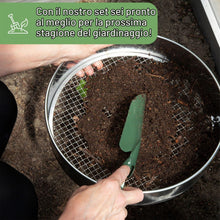 Carica l'immagine nel visualizzatore di Gallery, Setaccio da giardino rotondo da 30 cm con 5 inserti intercambiabili - setaccio in acciaio inox per terriccio, compost, s