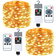 Carica l'immagine nel visualizzatore di Gallery, EccoCove 2 Pezzi Lucine LED Decorative - Ricaricabile 1200mAh 10M 100LED Luci Albero di Natale Impermeabile Luci Natale con Telecomando Luminarie Natalizie per Interno Esterno Addobbi Natalizi Luci