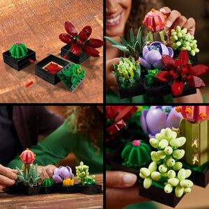 LEGO Icons Piante Grasse Artificiali, Set per Adulti, Arredamento Casa, Hobby Creativo, Idea Regalo Uomo o Donna, Collezione Botanica per Costruire 9 Piccole Piante, Kit Bouquet di Fiori 10309