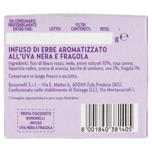 Carica l'immagine nel visualizzatore di Gallery, Bonomelli Infusi Fruttosi, Uva Nera e Fragola, Confezione da 12 Filtri, Gusto Intenso e Delicato, Infusione a Caldo e a 