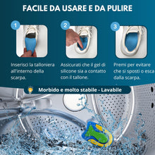 Carica l'immagine nel visualizzatore di Gallery, Set Di 4 Talloniere In Silicone Plantare Ortopedico Per Correggere Fascite Plantare E Spina Calcaneare - Solette Gel Uni