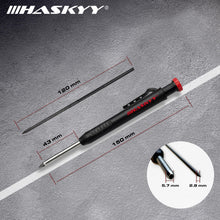 Carica l'immagine nel visualizzatore di Gallery, HASKYY Set di matite da falegname per segnare fori profondi, include mine e temperamatite, matita per legno, metallo, pi