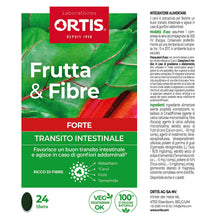 Carica l'immagine nel visualizzatore di Gallery, ORTIS Frutta&amp;Fibre Forte 24 Compresse - Transito Intestinale - Azione Rapida