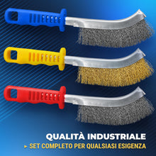Carica l'immagine nel visualizzatore di Gallery, S&amp;R Set 3 Spazzole Manuali Inox Carbonio e Ottone 265mm