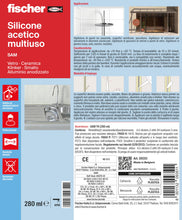 Carica l'immagine nel visualizzatore di Gallery, Fischer TRI-PACK SAM Silicone Acetico Multiuso Certificato CE