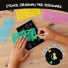 Carica l'immagine nel visualizzatore di Gallery, BONNYCO Scratch Art Bambini 16 Set per Gadget Compleanno Bambini e Scuola