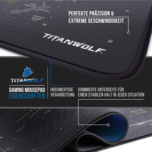 Carica l'immagine nel visualizzatore di Gallery, CSL-Computer TITANWOLF - Tappetino per mouse XXL Speed Gaming Titanwolf mappa del mondo 900 x 400 mm – XXL Mousepad – Sottomano grande dimensione – migliora la precisione e la velocità