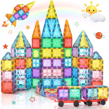 Carica l'immagine nel visualizzatore di Gallery, Lovchil Costruzioni Magnetiche per Bambini 61 Pezzi Blocchi Magnetici Giochi Bambini per 3+ Anni blocchi costruzioni magnetici Montessori per ragazzi e ragazze di 3 4 5 6 7 8 anni