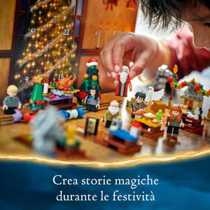 LEGO Harry Potter Calendario dell'Avvento 2024, Giocattolo Fantasy di Hogwarts con 7 Minifigure e 16 Mini Costruzioni del Mondo Magico, Giochi per Bambini e Bambini da 7 Anni, Regalo di Natale 76438