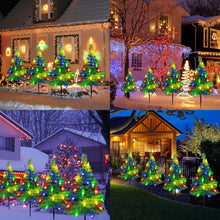 Carica l'immagine nel visualizzatore di Gallery, Albero di Natale con Luce Solare per Esterni, 4 Alberi con Catene Luminose, Luci Solari da Giardino 80LED C6, Decorazion