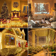 Carica l'immagine nel visualizzatore di Gallery, Quntis Luci Natale Esterno 10M 100 Leds, Luci Albero di Natale Bianco Caldo IP44 con 8 Modalità Catena Luminosa Natale D