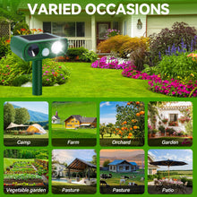 Carica l'immagine nel visualizzatore di Gallery, PQETBV Dissuasore piccioni, uccelli, gatti Repellente per Volpi Ultrasonico Solare con Luce LED, 8m 120° Dissuasori per Piccioni Giardino IPX4 Impermeabile per Gatti Martore Volpi Cani Procioni (510B)