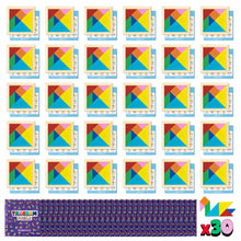 Carica l'immagine nel visualizzatore di Gallery, Tangram Legno Bambini Pack 30 Gadget Compleanno Bambini - BONNYCO | Mini Giochi Regalini Fine Festa Compleanno, Regalino Fine Festa Invitati, Persierini Giochini per Feste | Mini Puzzle Gadget Scuola