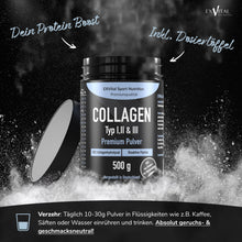 Carica l'immagine nel visualizzatore di Gallery, Collagene in polvere, 500 g, peptidi di collagene idrolizzato bioattivo, proteine in polvere, insapore, bevanda energizzante al collagene di tipo 1, 2 e 3, ad alto dosaggio
