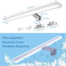 Carica l'immagine nel visualizzatore di Gallery, 60cm LED Specchio Bagno 14W 3000K Luce Naturale 1400lm Mobile Bagno Illuminazione Cosmetica 3 Modi per Installare