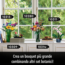 Carica l&#39;immagine nel visualizzatore di Gallery, LEGO 10313 Icons Bouquet Fiori Selvatici Finti con Papaveri e Lavanda Artificiali, Idee Regalo per Uomo o Donna, per Moglie o Marito, Botanical Collection, Modellismo e Hobby Creativi per Adulti