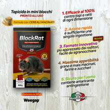 Carica l'immagine nel visualizzatore di Gallery, Veleno per Topi e Ratti in Mini Blocchi ai Cereali, Esca Topicida Professionale Potente, Ratticida per Uso Esterno e Int