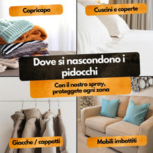 Carica l'immagine nel visualizzatore di Gallery, Spray Antipidocchi - 500 ml - Spray antipidocchi per tessuti e mobili - Protezione con estratto di eucalipto e crisantem